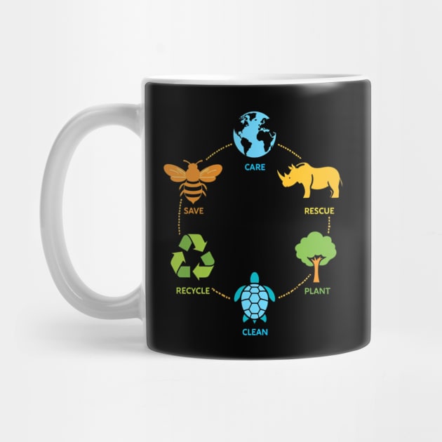 Save Bees Rescue Animals Recycle Plastic Earth Day by Creatifly Graphic Tees